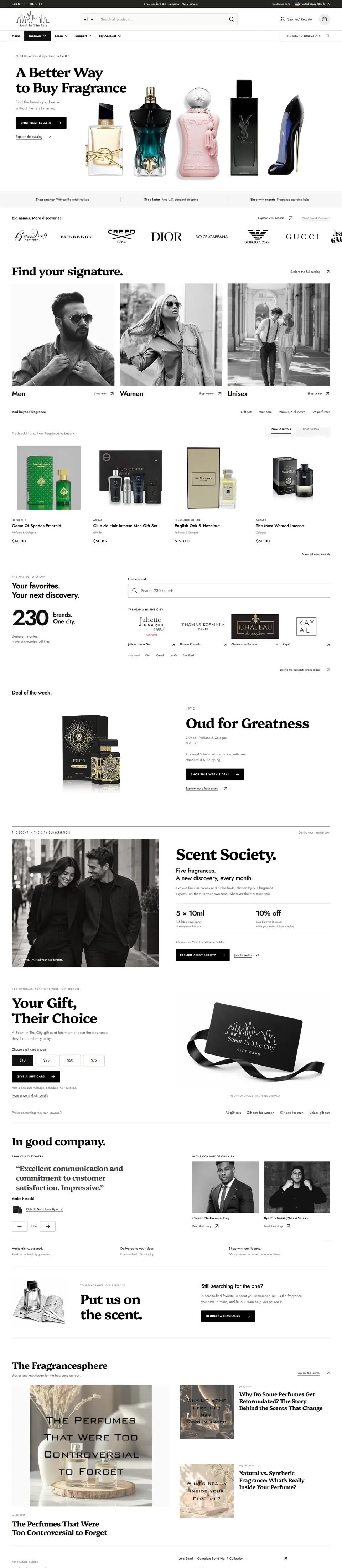 Scent In The City website, designed and built by WiseGai